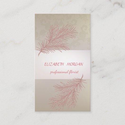 Eleganter Streifen, Spitze, Zweigstelle Glitzer Visitenkarte (Vorderseite)