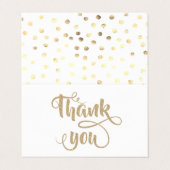 Eleganter Streifen weiß, Gold Punkte Dankeschön Ka Visitenkarten (Außenseite Aufgefaltet)