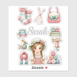Eleganter Strick-Sticker Aufkleber