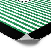 Eleganter Stripe Black Border Bow Wedding Willkomm Poster (Ecke)