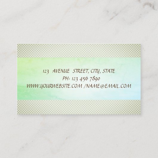 Eleganter Stripe Cactus Sukkulent Dots Visitenkarte (Rückseite)