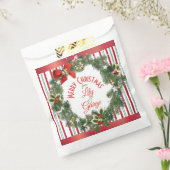Eleganter Stripped Holiday Wreath Geschenktütchen (Versiegelt)