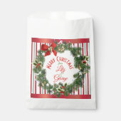 Eleganter Stripped Holiday Wreath Geschenktütchen (Vorderseite)