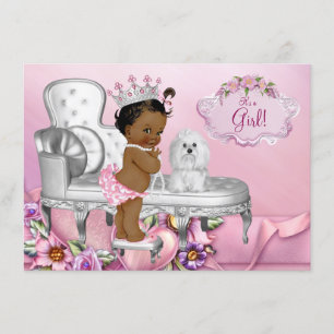 Eleganter Stuhl Ethnische Prinzessin Perlen Baby S Einladung