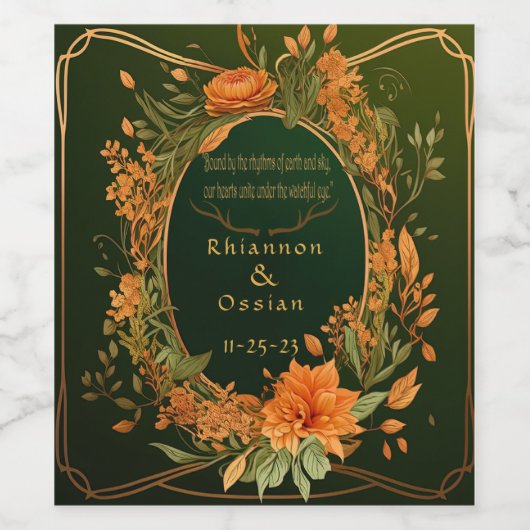 Eleganter Sturmgefecht auf trockenem Hügel Weinetikett (Einzelnes Label)