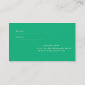 Eleganter, stylischer grüner Goldmarmor Empfehlungskarte (Rückseite)