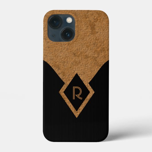 Eleganter, stylischer Monogram Black Tan Classy To Case-Mate iPhone Hülle (Rückseite)