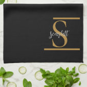 Eleganter, stylischer Name für das Schwarze Gold M Geschirrtuch (Gefaltet)