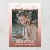 Eleganter, stylischer Ombre Coral Blush Pink Absch Ankündigung (Vorderseite)