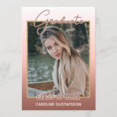 Eleganter, stylischer Ombre Coral Blush Pink Absch Ankündigung (Vorderseite)