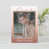 Eleganter, stylischer Ombre Coral Blush Pink Absch Ankündigung (Stehend Vorderseite)