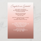 Eleganter, stylischer Ombre Coral Blush Pink Absch Ankündigung (Rückseite)