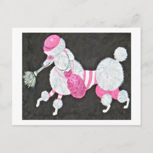 Eleganter Stylischer Pudel Dieb Postkarte