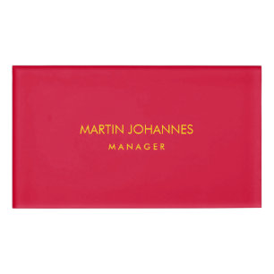 Eleganter stylish Cherry Red Gold Color Individuel Namenschild