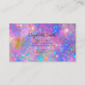 Eleganter Stylish Diamonds Gold Fire Opal Stone Visitenkarte (Rückseite)