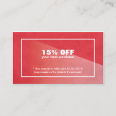 Eleganter stylish Texture Red Beauty Coupon (Vorderseite)