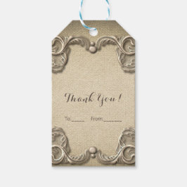 Eleganter Südcharme Rustic Burlap Lace Wedding Geschenkanhänger