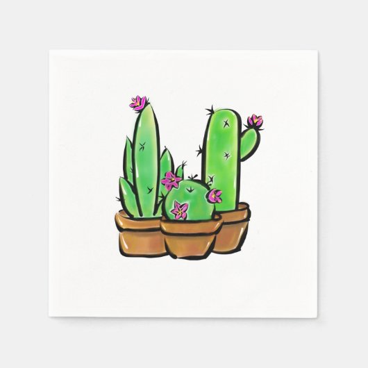 Eleganter südwestlicher Cactus cacti succulents Serviette (Vorderseite)