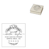 Eleganter Sukkulenter Kranz | Rustikale Rücksendea Gummistempel (Stempel)