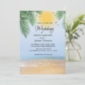 Eleganter Summer Blue Ocean Beach Einladung (Stehend Vorderseite)