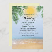 Eleganter Summer Blue Ocean Beach Einladung (Vorne/Hinten)