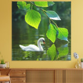 Eleganter Summer Swan Leinwanddruck (Insitu (Wohnzimmer))