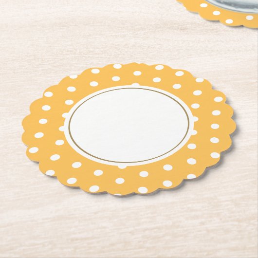 Eleganter Sunny Butter Gelb Weißer Polka Dots Text Untersetzer (angewinkelt)