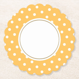 Eleganter Sunny Butter Gelb Weißer Polka Dots Text Untersetzer