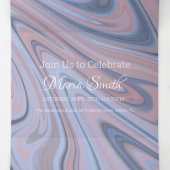 Eleganter süßer flüssiger Marmor | Agate Blush Nav Dreifach Gefaltete Einladung (Innenseite Mitte)