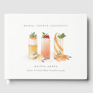 Eleganter süßer Fruchtcocktail Orange Brautparty Gästebuch