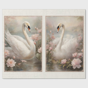 Eleganter Swan Lago Maggiore Geschenkpapier