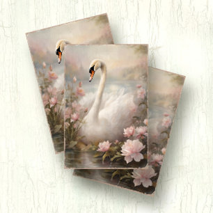 Eleganter Swan Lago Maggiore Seidenpapier