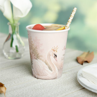 Eleganter Swan Lake Geburtstag Pappbecher