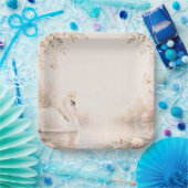 Eleganter Swan Lake Geburtstag Pappteller (Party)
