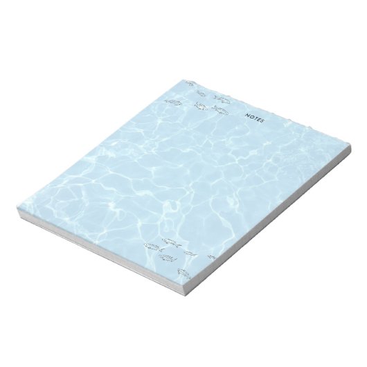 Eleganter Swimmingpool und Fisch Notizblock (Rotiert)