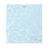 Eleganter Swimmingpool und Fisch Notizblock (Vorderseite)
