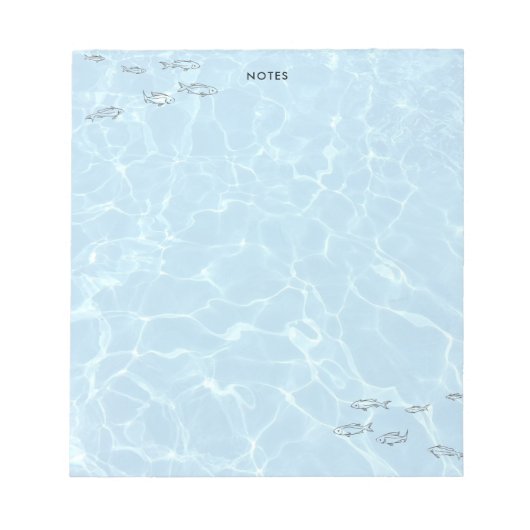 Eleganter Swimmingpool und Fisch Notizblock (Vorderseite)
