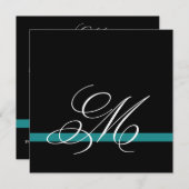 Eleganter Swirl Monogram Hochzeitsfest Einladung (Vorne/Hinten)