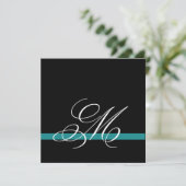 Eleganter Swirl Monogram Hochzeitsfest Einladung (Stehend Vorderseite)