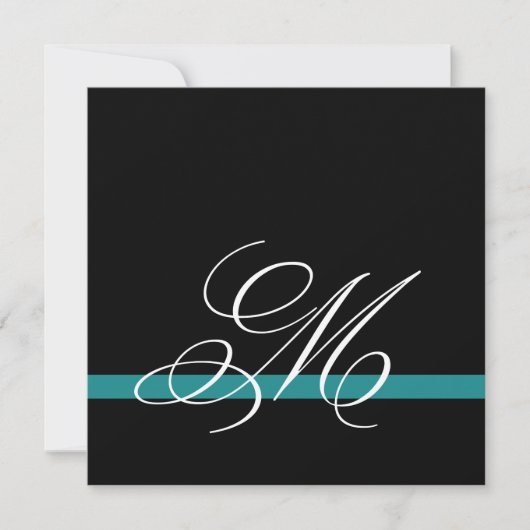 Eleganter Swirl Monogram Hochzeitsfest Einladung (Vorderseite)