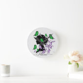 Eleganter T - Shirt "Prinzessin der Schmetterlinge Runde Wanduhr (Zuhause)