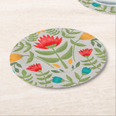 Eleganter Tableau Stil Runder Pappuntersetzer (Angewinkelt)
