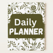 Eleganter täglicher Organizer mit Olivenblatt-Moti Planer (Rückseite)