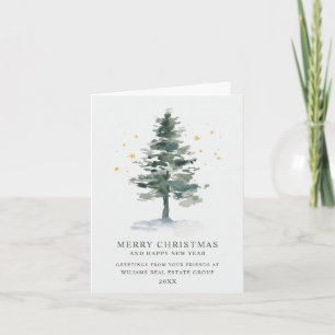 Eleganter Tannenbaum Weihnachts-Firmen-Gruß Feiertagskarte