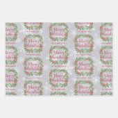 Eleganter Tannenbaum-Weihnachtskranz Geschenkpapier Set (Vorderseite)