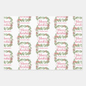 Eleganter Tannenbaum-Weihnachtskranz Geschenkpapier Set (Vorderseite 2)