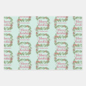 Eleganter Tannenbaum-Weihnachtskranz Geschenkpapier Set (Vorderseite)