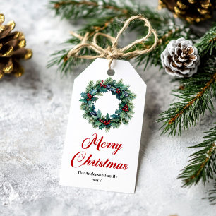 Eleganter Tannenkränze Weihnachtsanhänger mit Name Geschenkanhänger