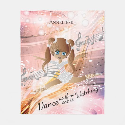 Eleganter Tanz Brünett Ballerina - Tanz Fleecedecke (Vorderseite)