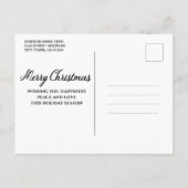 Eleganter Tartan Style Frohe Weihnachtsfamilie Fot Postkarte (Rückseite)